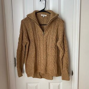 Madewell Rosebriar Cableknit Half-Zip Sweater